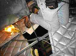 Climbing into ceiling
