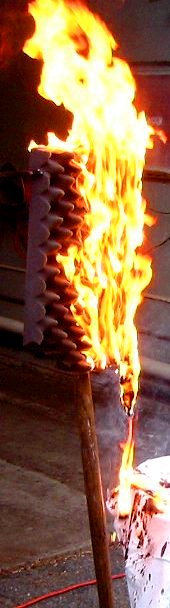 Burning eggcrate foam